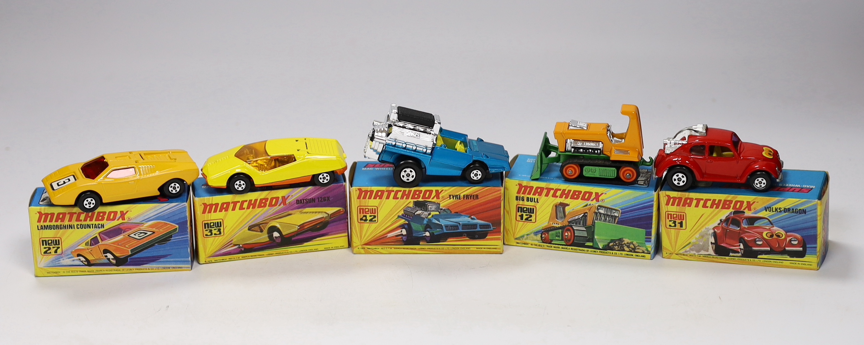 Ten boxed Matchbox Superfast 1-75 New series diecast vehicles